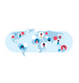 people on world map chat bubbles global vector image