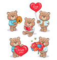 soft fluffy teddies set male characters collection vector image