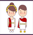 girl and boy wearing ancient rome greek costume vector image