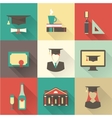 graduation icons vector image vector image