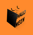 happy halloween text banner with black box vector image vector image
