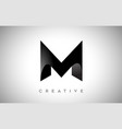 black letter m logo design with minimalist vector image