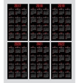 set of calendar grid for years 2017-2022 vector image vector image