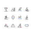 winter sports and games - line design style icons vector image