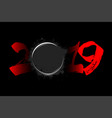abstract number 2019 and a hockey puck from blots vector image vector image
