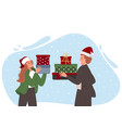 christmas and happy new year people celebrating vector image
