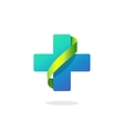 blue medical cross logo pharmacy symbol vector image
