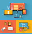 flat design icon collection for websites vector image