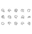 helmets line icons set vector image