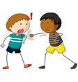 Two boys hitting and punching Royalty Free Vector Image