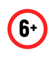 under 6 sign warning symbol over only censored vector image vector image