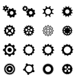 black gear icon set vector image vector image