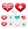 medical set of hearts icons vector image vector image