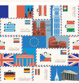 seamless pattern on traveling theme vector image vector image