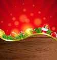 happy christmas border with sunburst vector image vector image