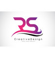 rs r s letter logo design creative icon modern vector image
