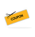 coupon with scissors discount icon vector image vector image
