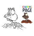 bunny cartoon coloring page vector image