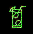 golden cocktail flat icon mojito vector image