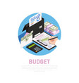 accounting budget isomeric composition vector image vector image
