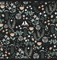 floral seamless pattern with plants vector image vector image