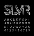 silver font alphabet with chrome effect letters vector image