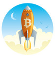 bitcoin rocket launch vector image vector image