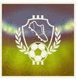 sports label with soccer symbols vector image vector image