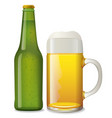 beer bottle and mug vector image