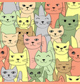 many cats seamless pattern vector image vector image