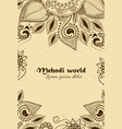 background in indian ornamental style mehndi vector image vector image