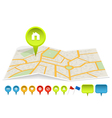city map with labels vector image vector image