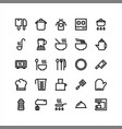 cooking icon set with bold line isolated on white vector image