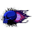human skull with brazil flag vector image