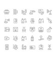 set line icons construction technology vector image