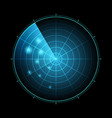 hud radar with targets in action military search vector image