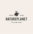 nature leaf sprout planet hipster vintage logo vector image