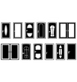 set doors black silhouette vector image