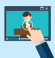 webinar concept in flat style - video player vector image