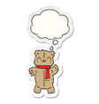 cartoon teddy bear and thought bubble vector image