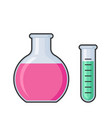 chemistry science laboratory test glass tube vector image