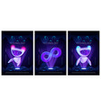 ai technology posters with cute robot character vector image vector image
