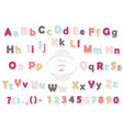 cute polka dot colored font for kids vector image