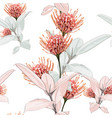 seamless tropical protea flowers vector image