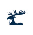 deer with big antlers profile view stag mascot vector image