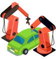 process of automated production of automobile car vector image
