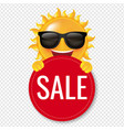 red banner with sun isolated transparent vector image vector image