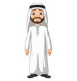 cartoon saudi arab man in white clothes vector image