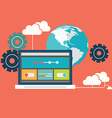 computer device data cloud storage security flat vector image