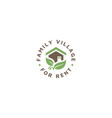 house leaf cabin village cottage home garden logo vector image